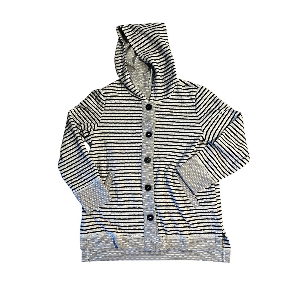 Habitat Jacket Sz M Stripes Hooded Relaxed Layering Seasonal Transition